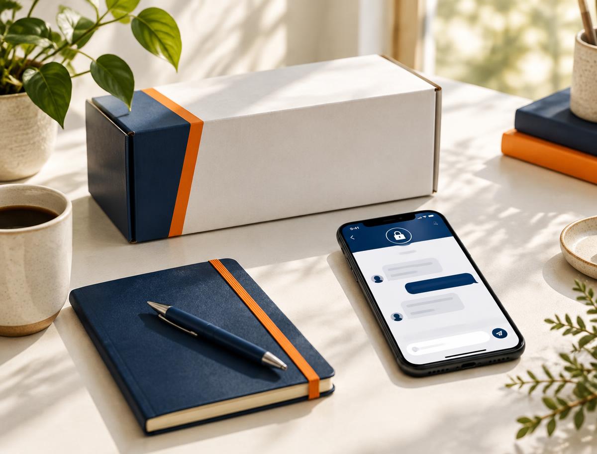 Discreet healthcare delivery box and secure phone messaging